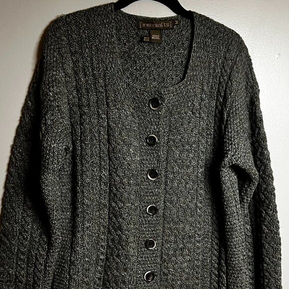 Inis Crafts Wool Cardigan Sweater Size M - Picture 1 of 5